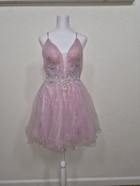 Jovani Pink Sparkle Party Dress